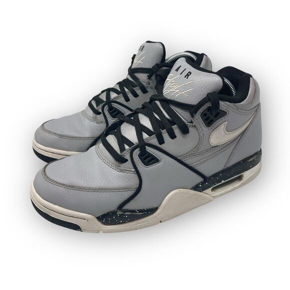 Nike Air Flight 89 Gray Black Lace Up Sneaker Shoes Men’s Size 8.5 306252-027 - Picture 1 of 11